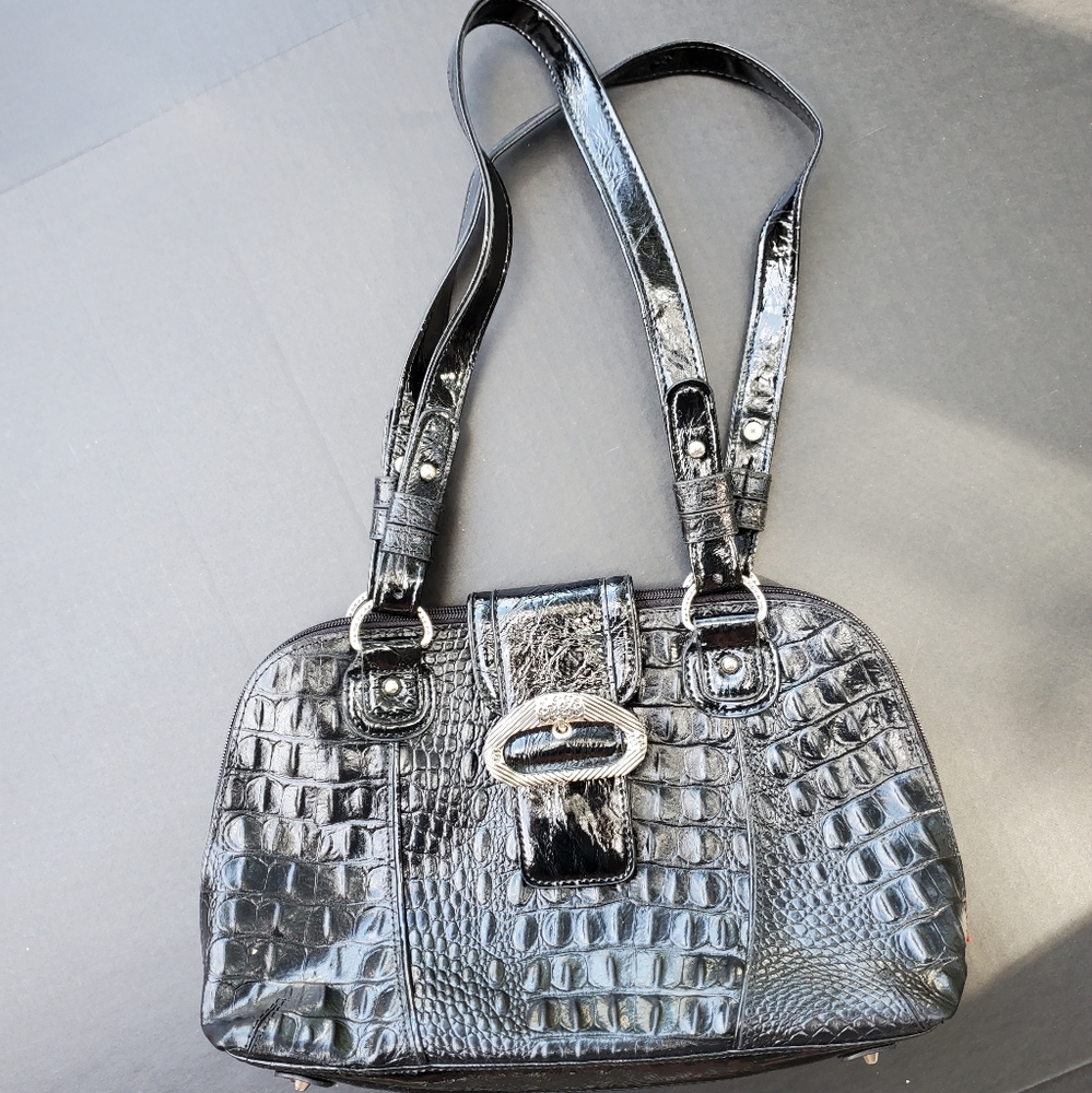 M.C. Genuine Leather Medium Black Handbag